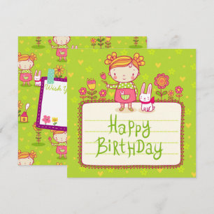 Bunny Happy Birthday Holiday Card