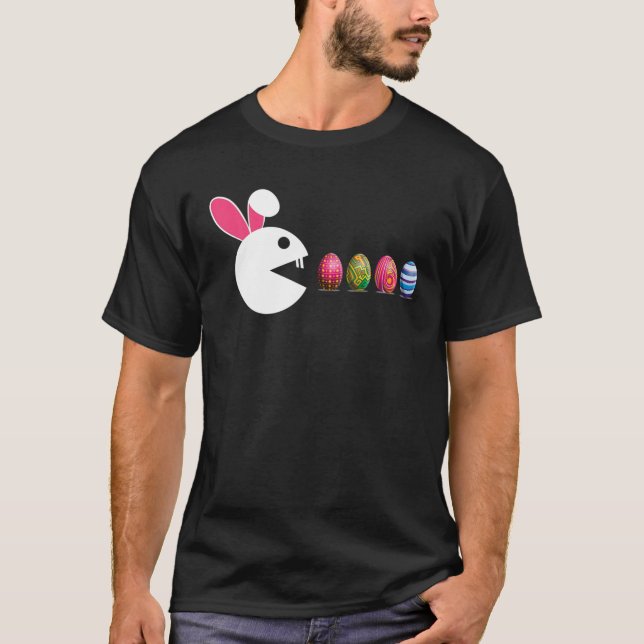 Bunny Happy Easter Egg Hunting Video Game Gamer Bo T-Shirt (Front)