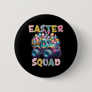 Bunny Happy Easter Monster Truck Lovers Egg Huntin 6 Cm Round Badge