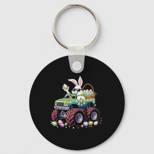 Bunny Happy Easter Monster Truck Lovers Kids Boys Key Ring