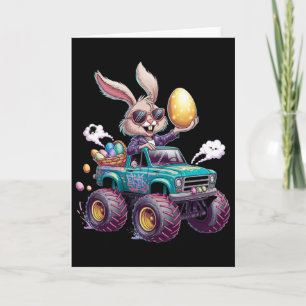 Bunny Happy Easter Monster Truck Lovers Kids Card