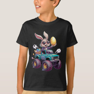 Bunny Happy Easter Monster Truck Lovers Kids  T-Shirt