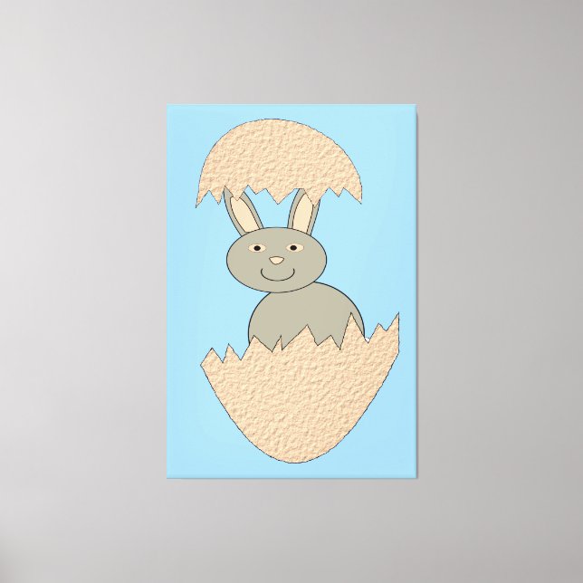 Bunny Hatching from Egg Weird Canvas Print (Front)