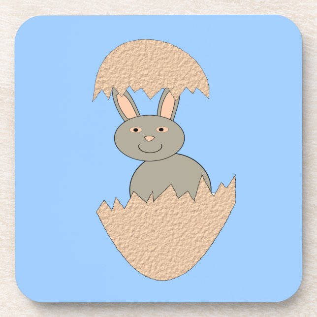 Bunny Hatching from Egg Weird Coaster (Front)