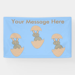Bunny Hatching from Egg Weird Custom Banner