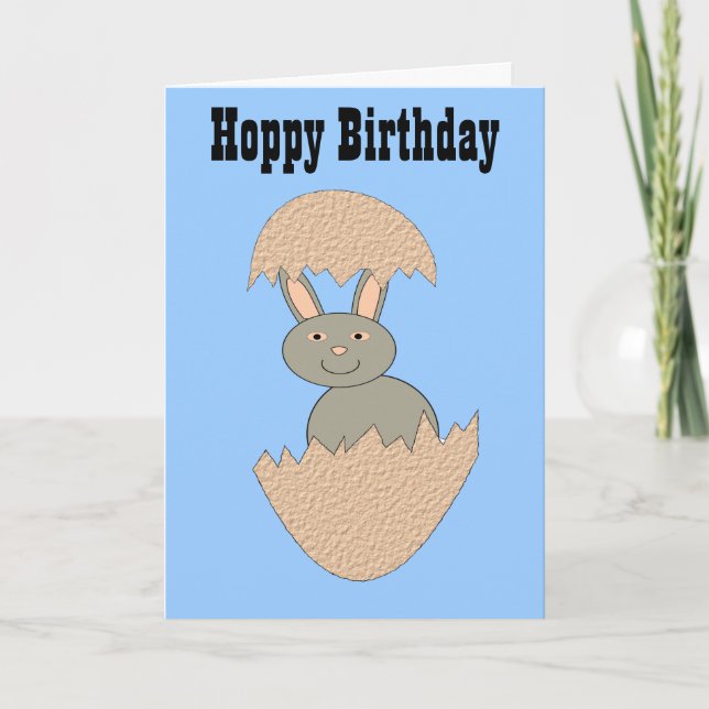 Bunny Hatching from Egg Weird Custom Card (Front)