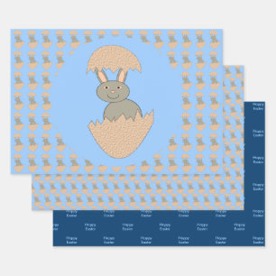Bunny Hatching from Egg Weird Custom Wrapping Paper Sheet
