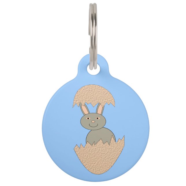 Bunny Hatching from Egg Weird Dog Tag (Front)
