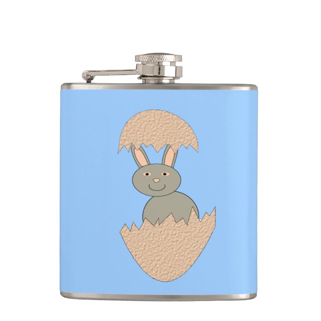 Bunny Hatching from egg Weird Flask (Front)