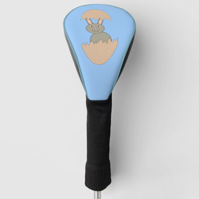 Bunny Hatching from Egg Weird Golf Driver Cover (Front)