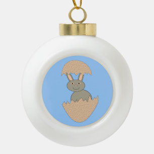 Bunny Hatching from egg Weird Ornament
