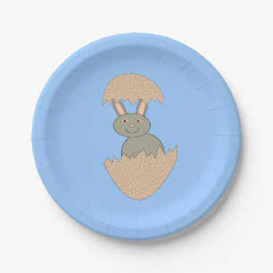 Bunny Hatching from Egg Weird Paper Party Plates