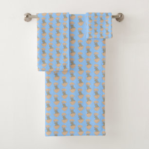 Bunny Hatching from Egg Weird Patterned Towels