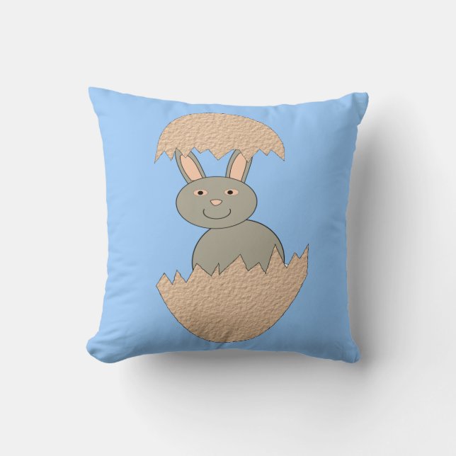 Bunny Hatching from Egg Weird Pillow (Front)