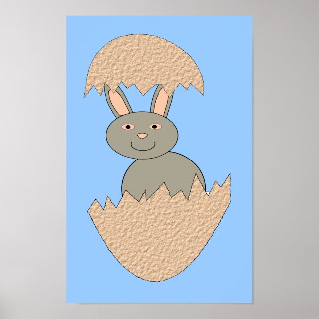 Bunny Hatching from Egg Weird Poster (Front)