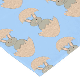 Bunny Hatching from Egg Weird Table Runner