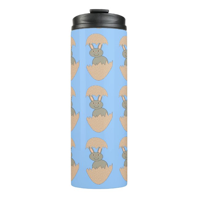 Bunny Hatching from Egg Weird Thermal Tumbler (Front)