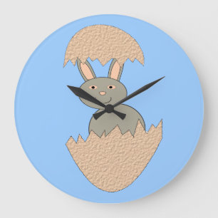 Bunny Hatching From Egg Weird Wall Clock