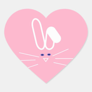 bunny heart sticker