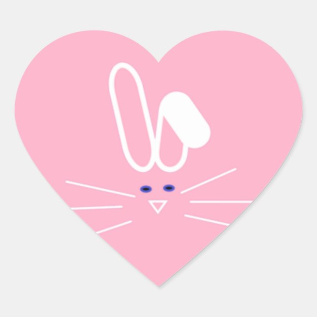 bunny heart sticker (Front)