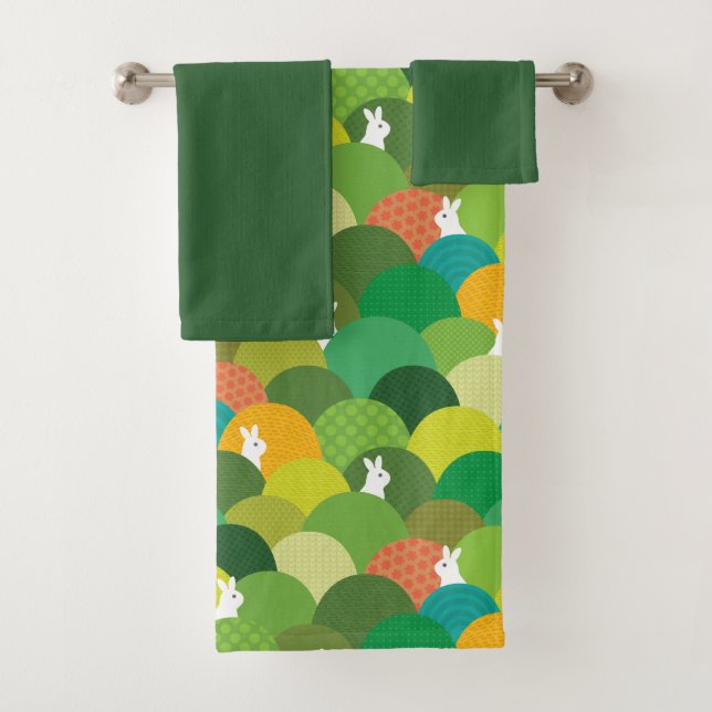 Bunny Hidden In The Hills Bath Towel Set (Insitu)