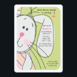 Bunny Hide-and-Seek Invitation<br><div class="desc">An adorable juvenile design featuring a cute bunny playing hide-and-seek. Perfect for your little "bunny's" birthday celebration. Want to save money? Print on the basic square corner paper. The card is easy to customise with your wording, font, font colour and choice of six paper types. Not exactly what you're looking...</div>