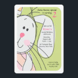 Bunny Hide-and-Seek Invitation<br><div class="desc">An adorable juvenile design featuring a cute bunny playing hide-and-seek. Perfect for your little "bunny's" birthday celebration. Want to save money? Print on the basic square corner paper. The card is easy to customise with your wording, font, font colour and choice of six paper types. Not exactly what you're looking...</div>