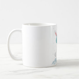 Bunny Holding Lantern in Winter Snow Coffee Mug
