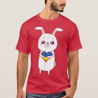 Bunny Holding Ukrainian Heart  Ukrainian Happy Eas T-Shirt