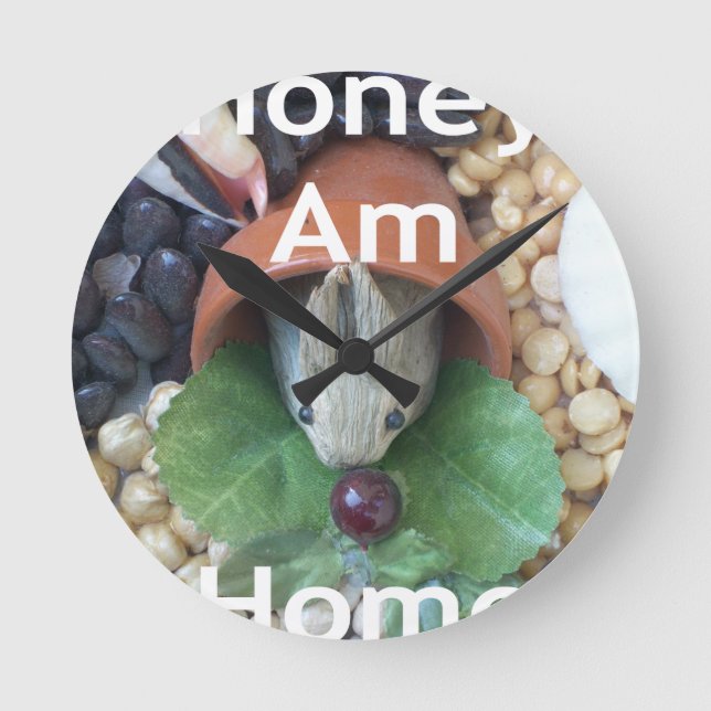 Bunny Home Honey Am Home Round Clock (Front)