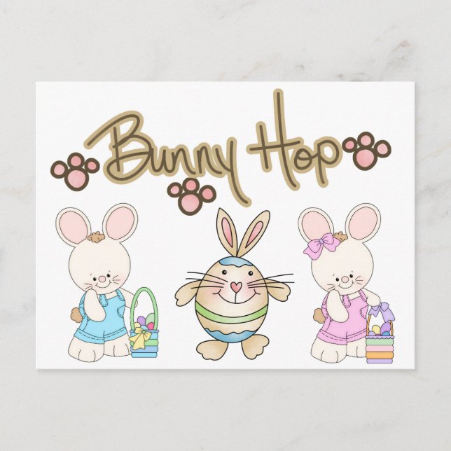 Bunny Hop Easter Postcard (Front)