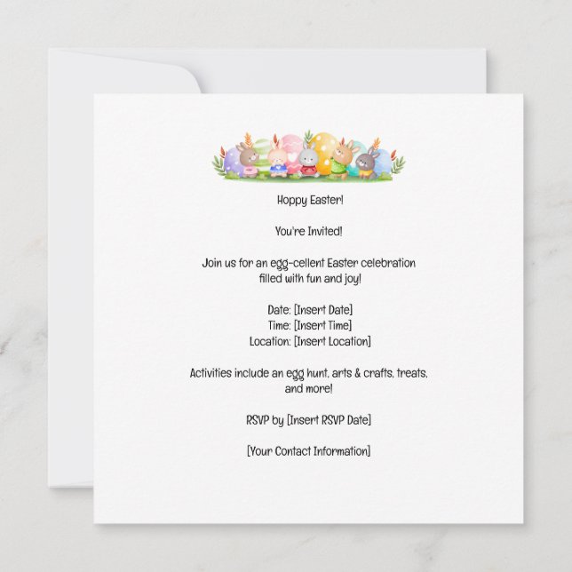 Bunny Hop into Easter: Save the Date Invitation (Back)