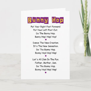 Bunny Hop Lyrics Easter Card   Customise It!
