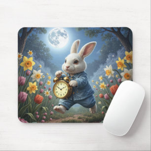 Bunny Hopping With an Alarm Clock Mouse Mat