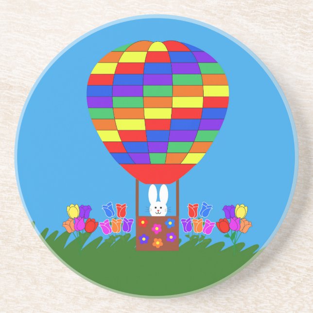Bunny Hot Air Balloon #3 Coaster (Front)