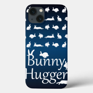 Bunny Hugger iPad Case (Dark/Light Blue)