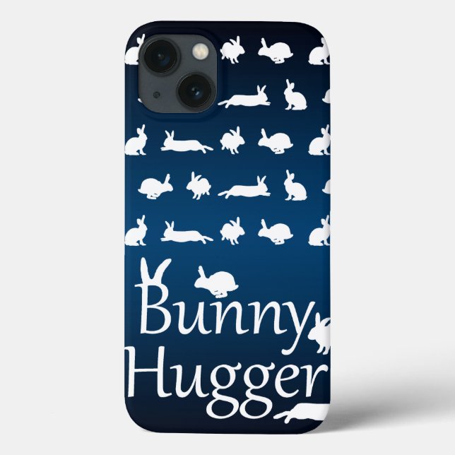Bunny Hugger iPad Mini Case (Dark/Light Blue) (Back)