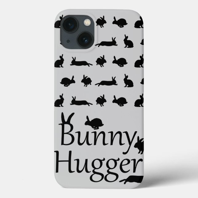Bunny Hugger iPad Mini Case (Light Grey) (Back)