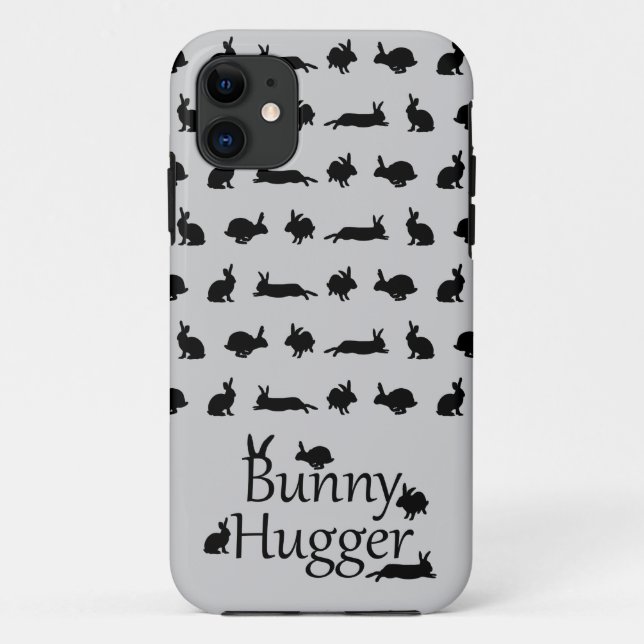 Bunny Hugger iPhone 5 Case (Light Grey) (Back)