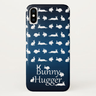 Bunny Hugger iPhone X Case (Dark/Light Blue)