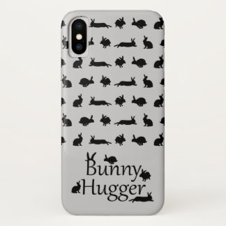 Bunny Hugger iPhone X Case (Light Grey)