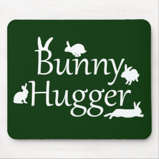 Bunny Hugger Mousemat (Dark Green)