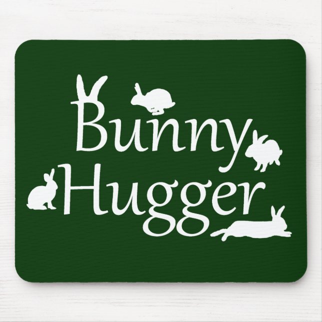 Bunny Hugger Mousemat (Dark Green) (Front)