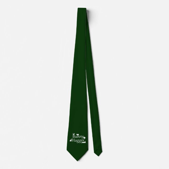 Bunny Hugger Tie (Dark Green) (Front)