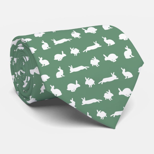 Bunny Hugger Tie (Green) (Rolled)