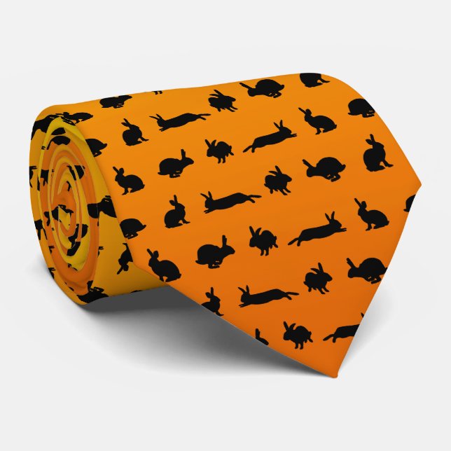 Bunny Hugger Tie (Orange/Yellow) (Rolled)