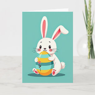 Bunny Hugs Striped Egg Card