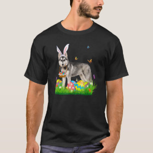 Bunny Husky With Egg Basket Easter Hunting Egg 1 T-Shirt