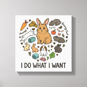 Bunny "I Do What I Want" Tote Bag –Funny Rabbit Canvas Print