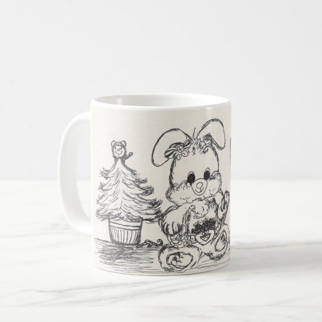 Bunny in a Corner Sketch Mug (Front Left)